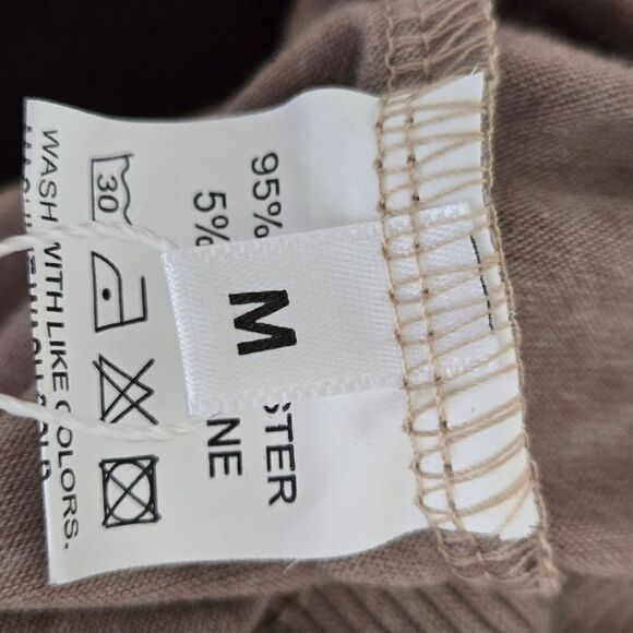 IAEY Brown Corset Style Two Fabric Henley Top NWT - Picture 6 of 7